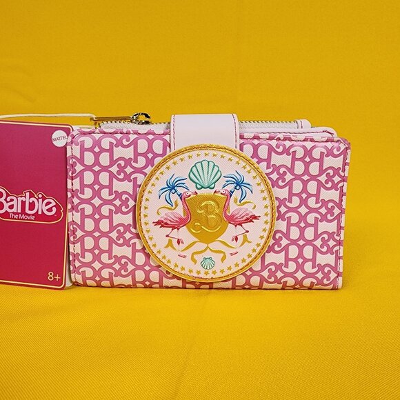 Loungefly Barbie Movie Logo Pink Flamingo Flap Wallet NEW - Picture 14 of 14